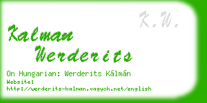 kalman werderits business card